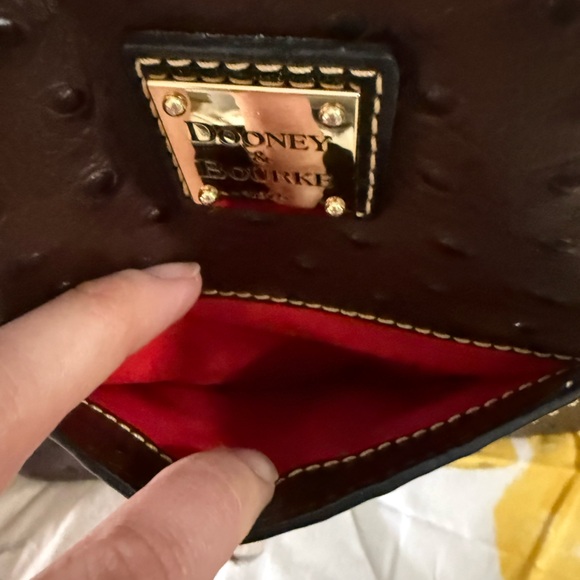 Dooney & Bourke Dark Brown Ostrich Leather Shoulder Bag - Picture 9 of 16